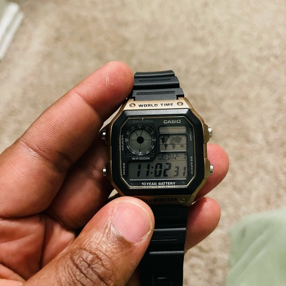 Casio Accessories Casio Table Mens Digital Black Strap Watch